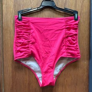 Bright Pink High-Waisted Bikini Bottoms